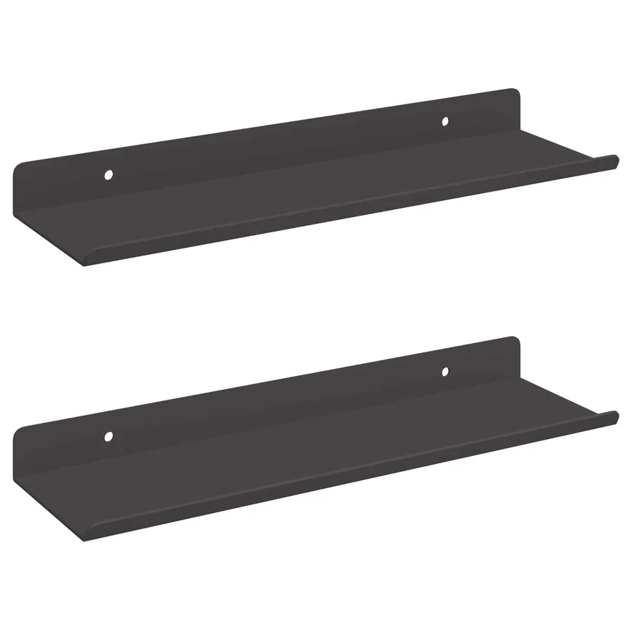 Étagère flottante 2 pcs Noir 30 x 9 x 2,5 cm Acier - 2