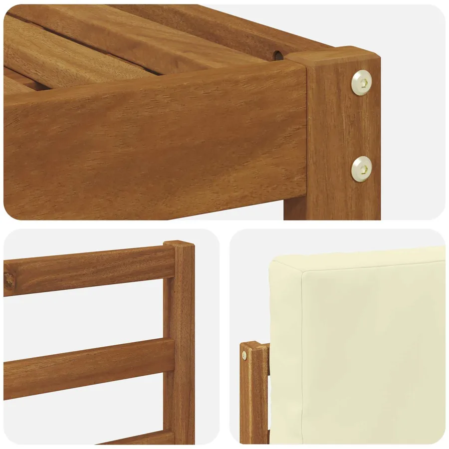 Ensemble de canapés d'extérieur 5 pcs Naturel et Crème - 5