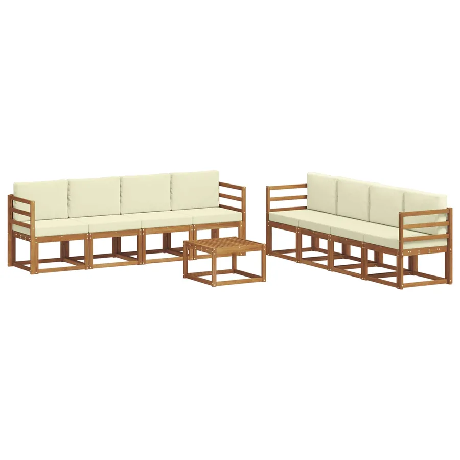 Ensemble de canapés d'extérieur 9 pcs Naturel et Crème - 2
