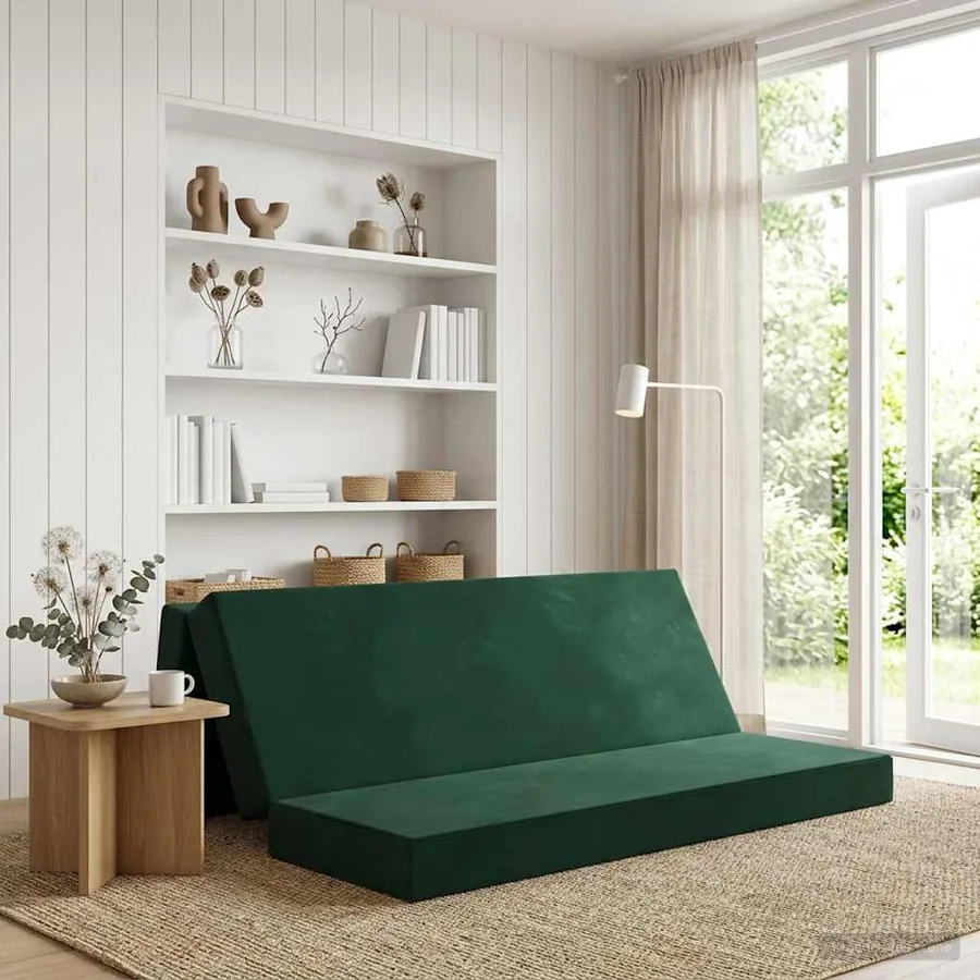 Canapé-lit pliable 200 x 67 x 45 cm Vert foncé