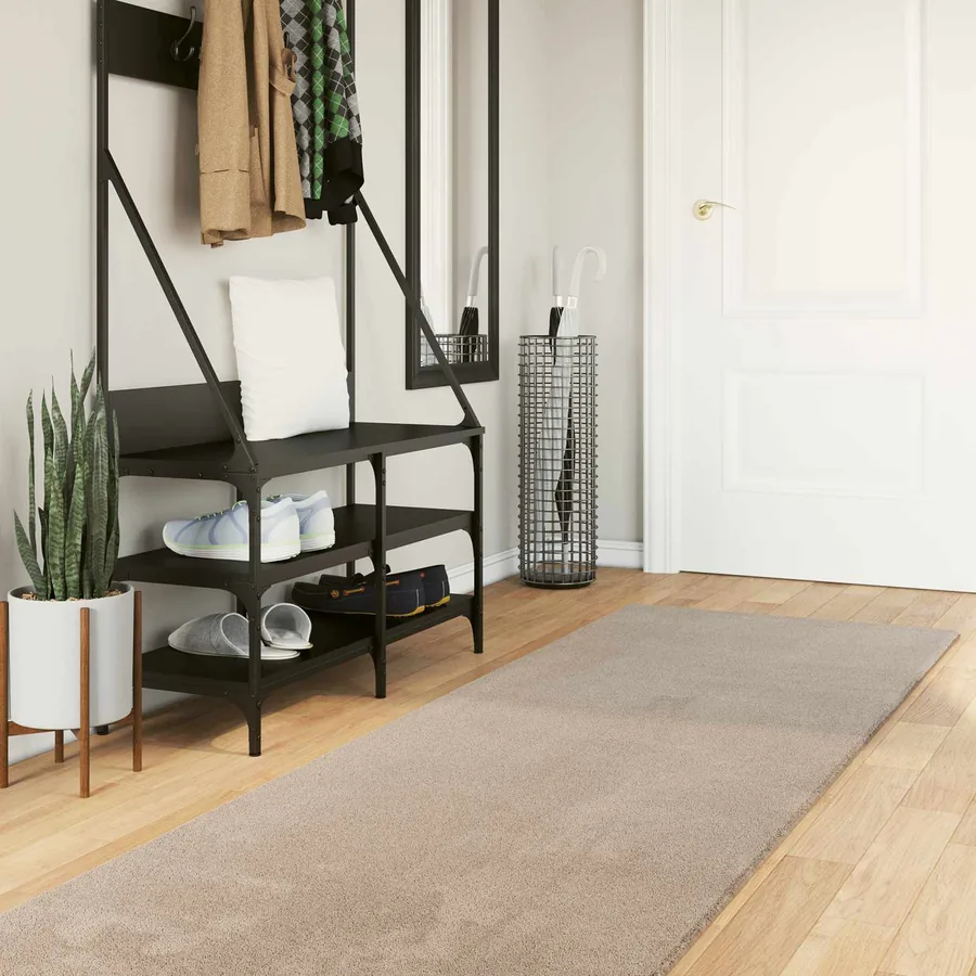 Tapis doux à poils moyens et lavable HUARTE Sable 80 x 400 cm