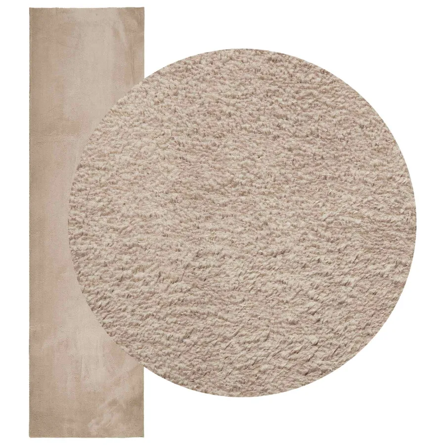 Tapis doux à poils moyens et lavable HUARTE Sable 80 x 400 cm - 3