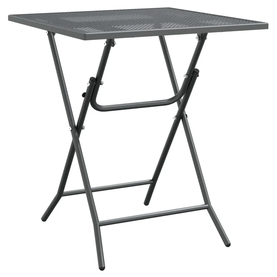 Table de jardin 60x60x72 cm Maille métallique Anthracite - 2