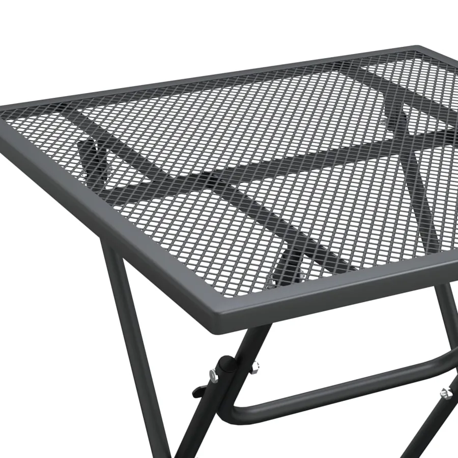 Table de jardin 60x60x72 cm Maille métallique Anthracite - 7
