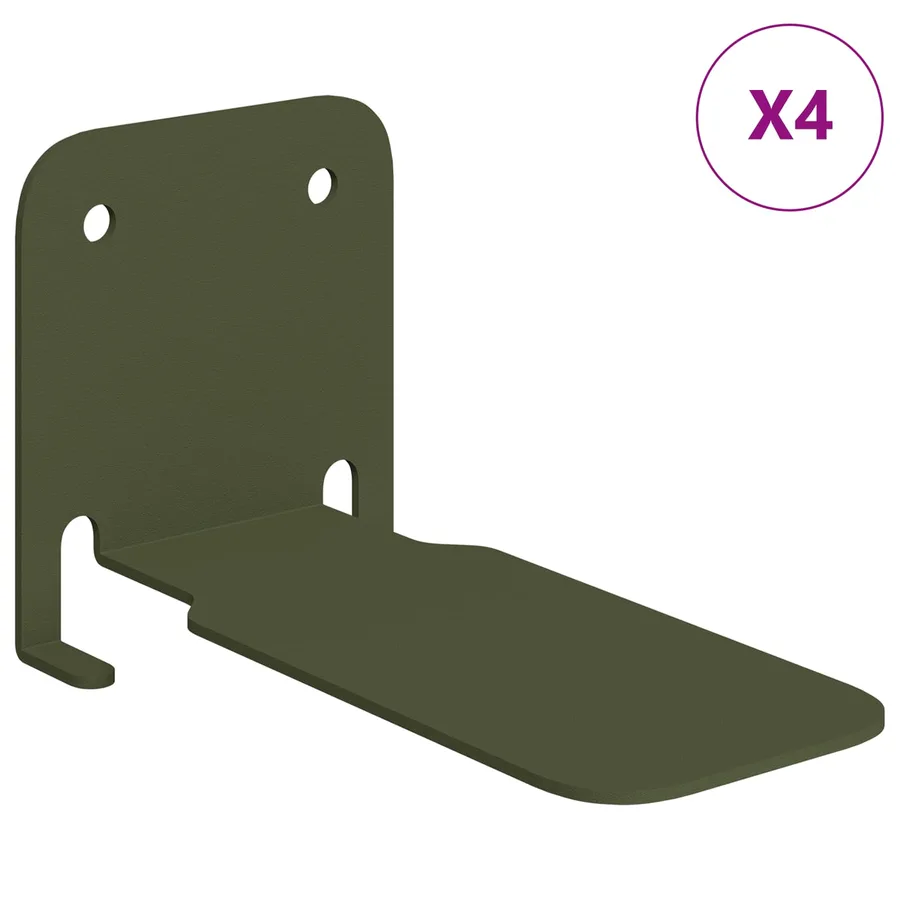 Étagère flottante 4 pcs Vert olive 6 x 10,8 x 6,6 cm - 2