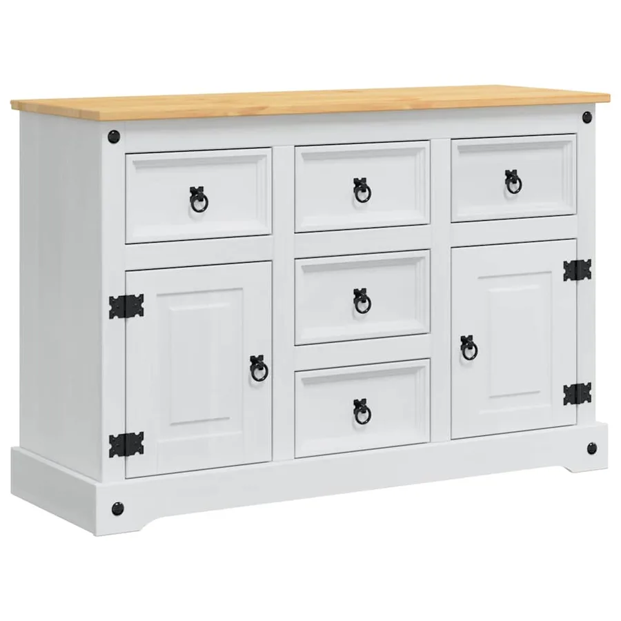 Coffres de rangement Corona Blanc 112 x 40 x 75 cm Pin massif - 2