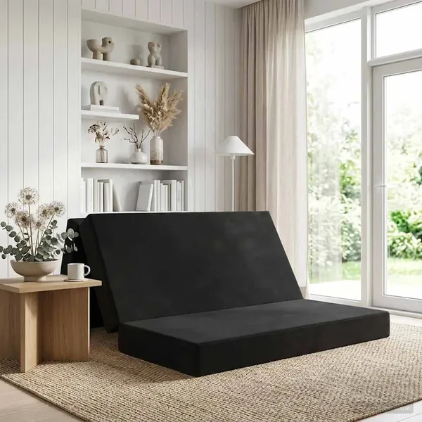 Canapé-lit pliable 140 x 67 x 45 cm Noir