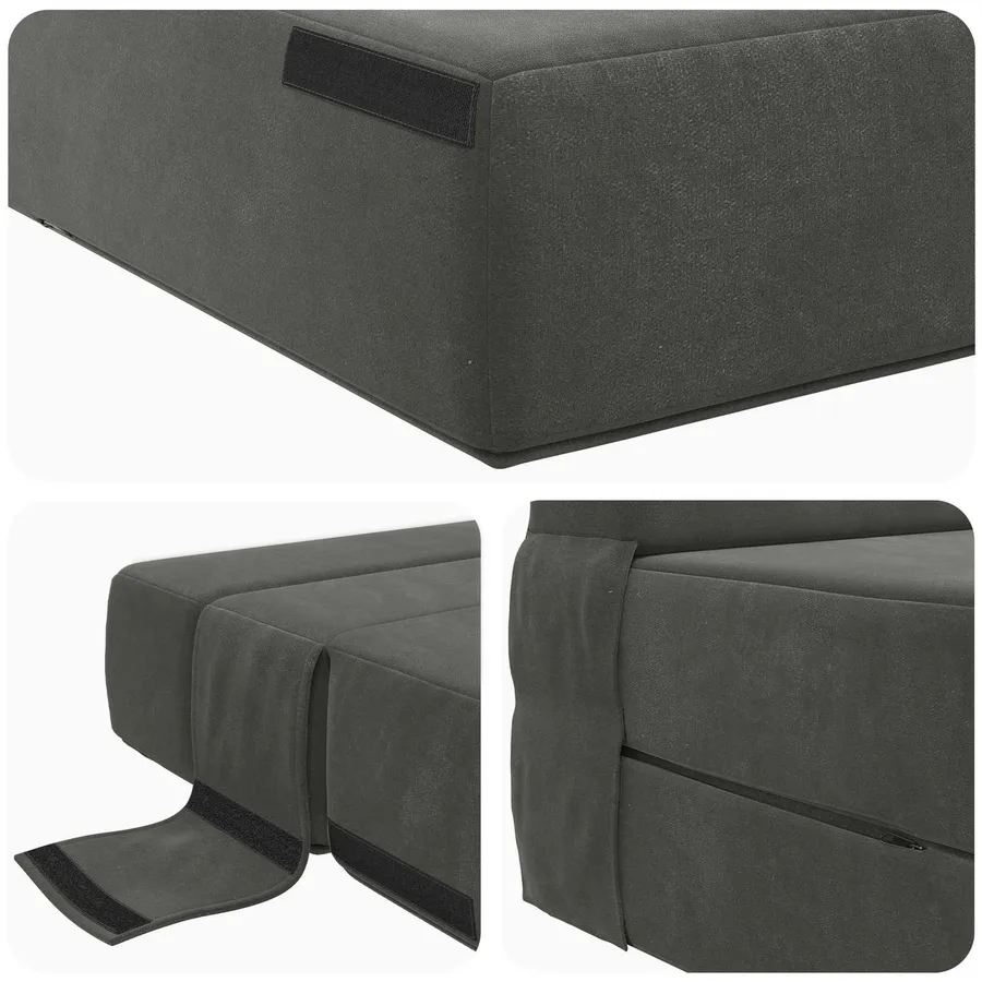 Canapé-lit pliable Gris foncé 70 x 80 x 60 cm Tissu - 6