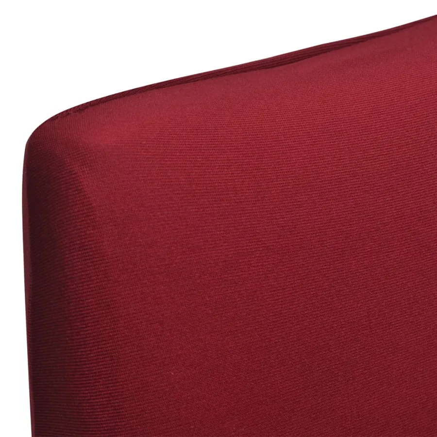 Housses de chaise élastiques droites 6 pcs Bordeaux - 2