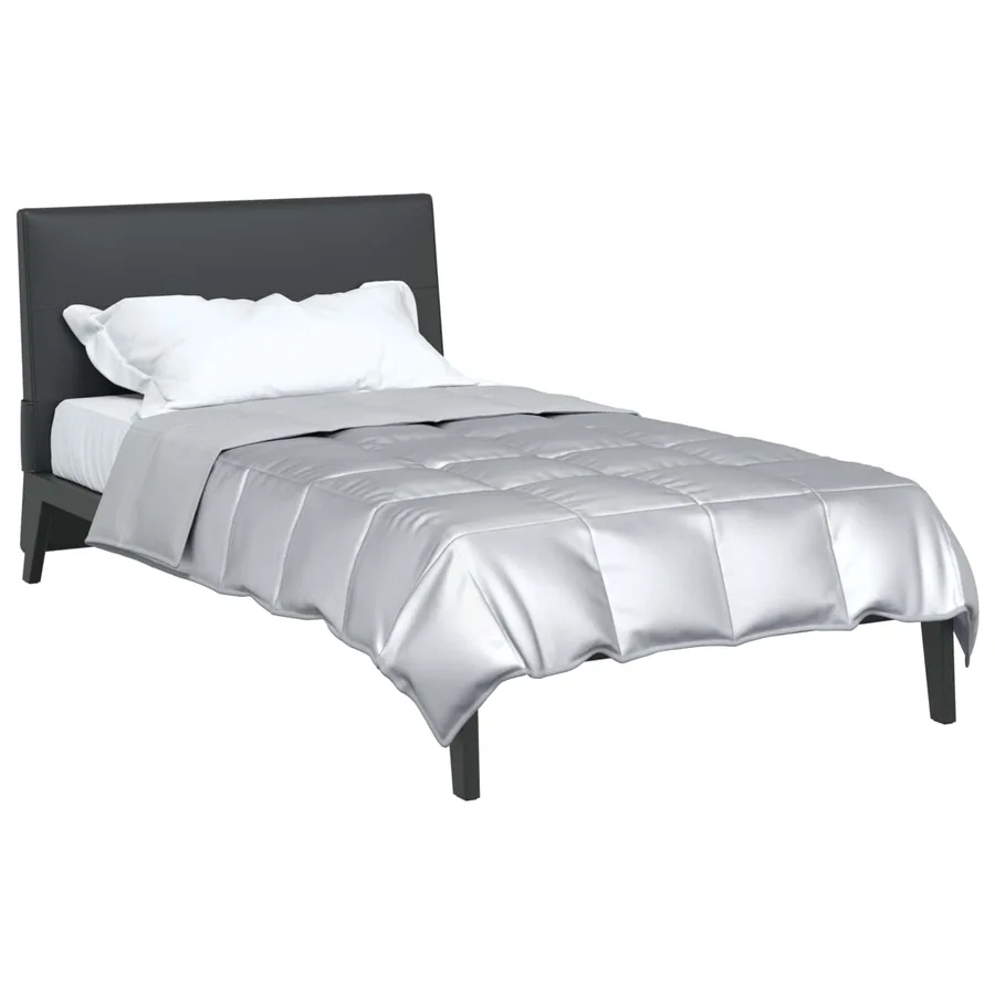 Duvet d'été simple Argenté 155 x 220 cm Satin et Microfibre - 3