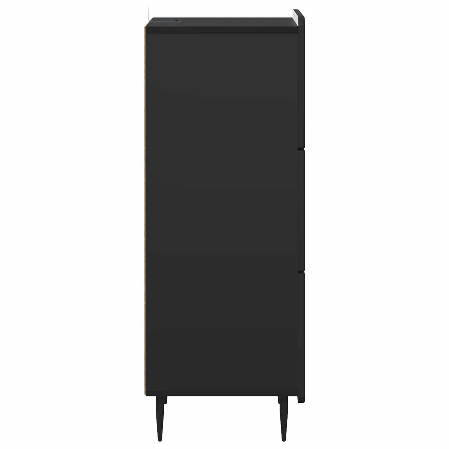 Armoire à tiroirs Noir 33 x 34,5 x 92 cm Bois d'ingénierie - 7