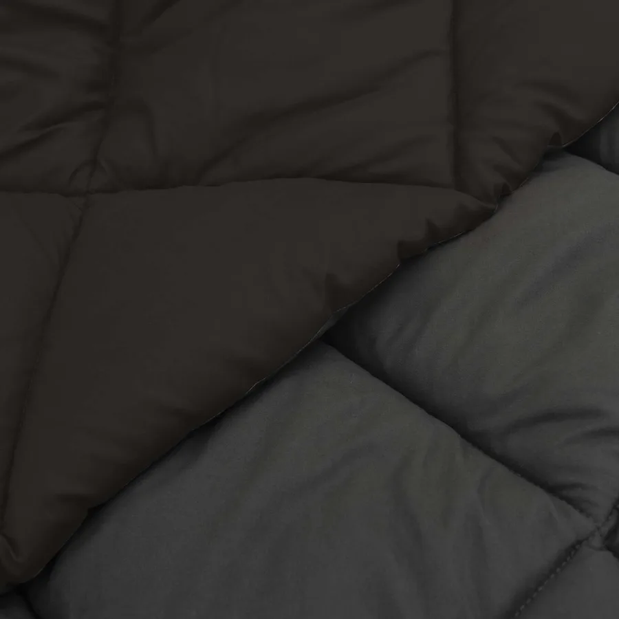 Duvet d'hiver Noir et anthracite 140 x 200 cm Microfibre - 9