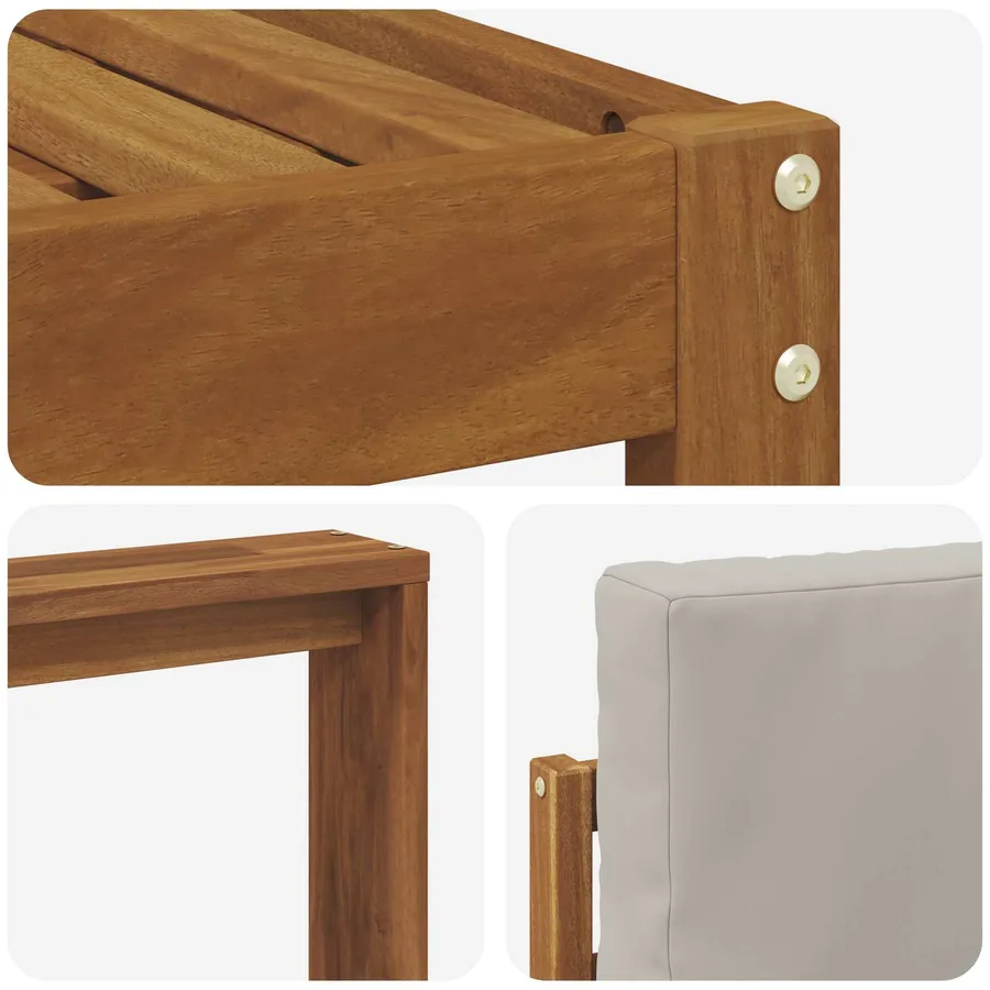 Ensemble de canapés d'extérieur 5 pcs Gris Naturel et Clair - 5
