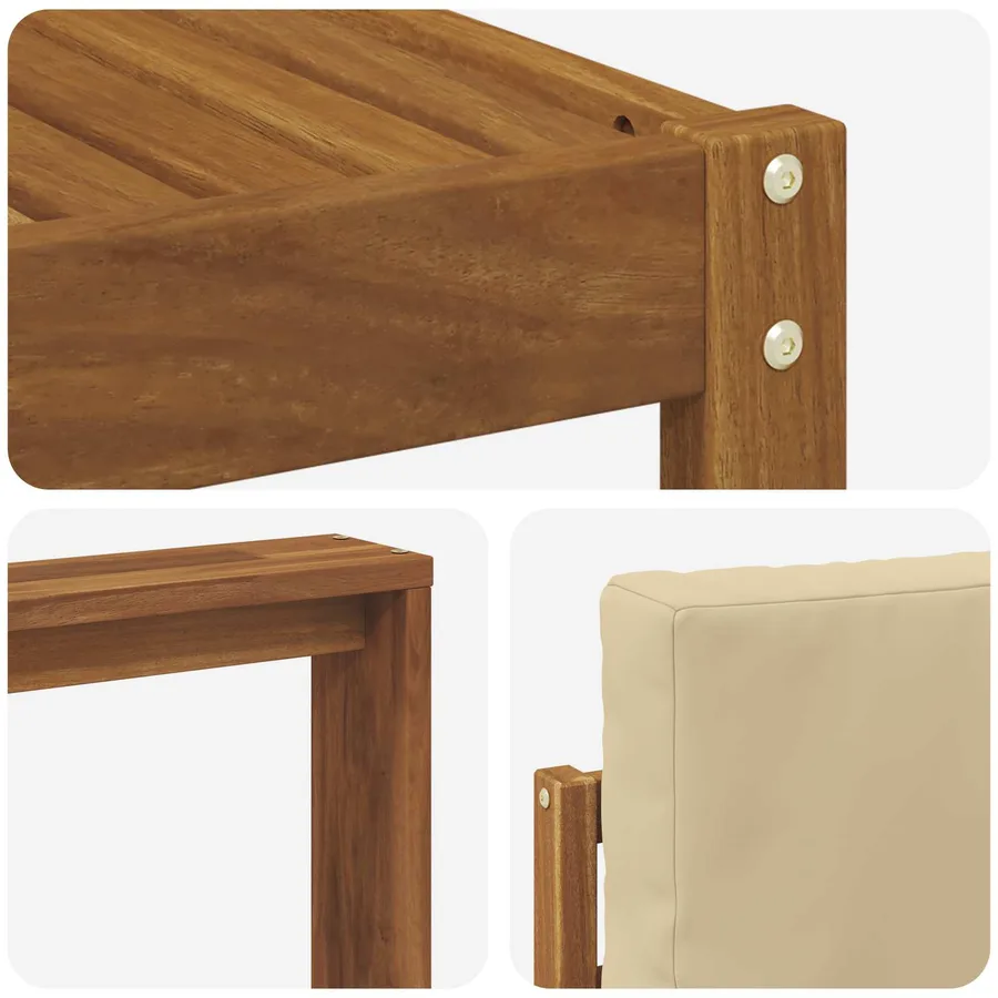 Ensemble de canapés d'extérieur 7 pcs Naturel et Beige - 6