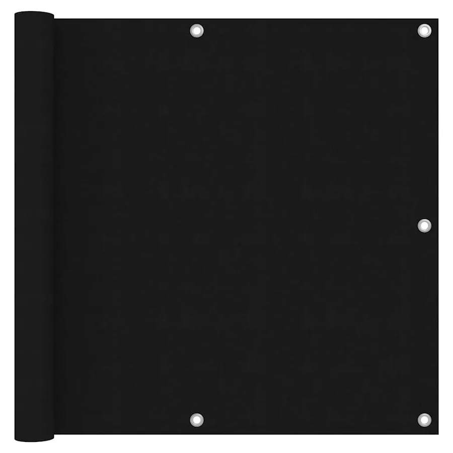 Écran de balcon Noir 90x400 cm Tissu Oxford