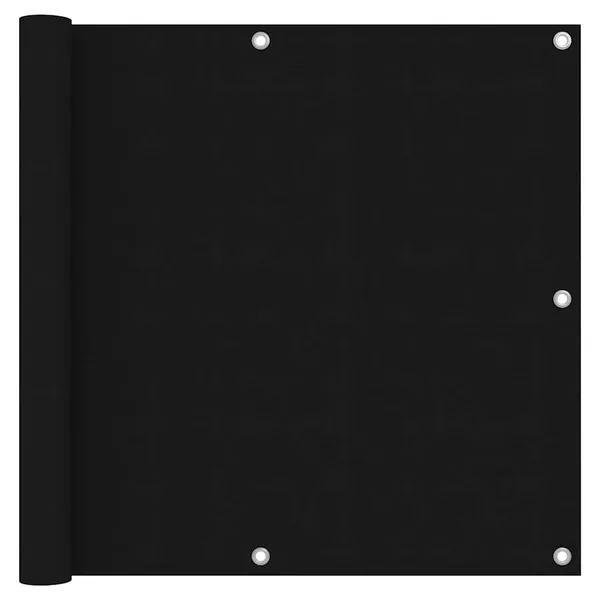 Écran de balcon Noir 90x400 cm Tissu Oxford