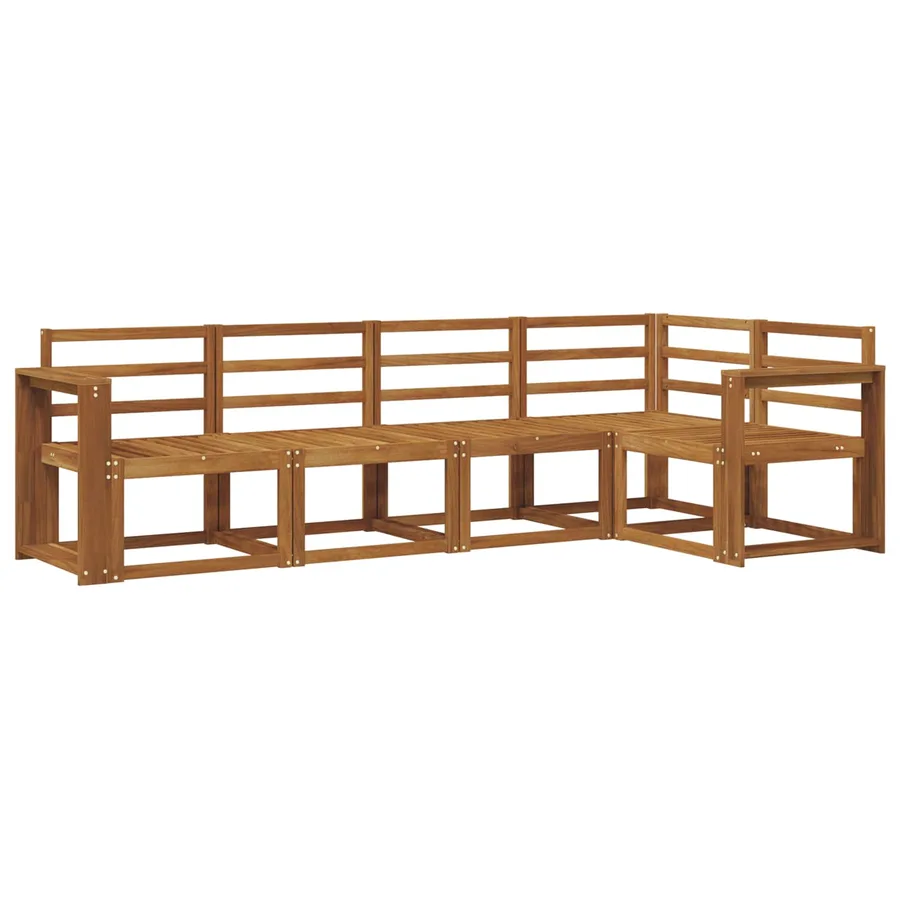 Ensemble de canapés d'extérieur 5 pcs Naturel - 2