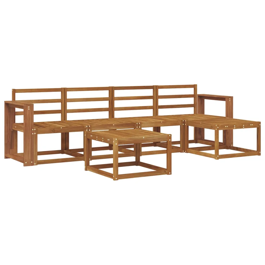 Ensemble de canapés d'extérieur 6 pcs Naturel - 2