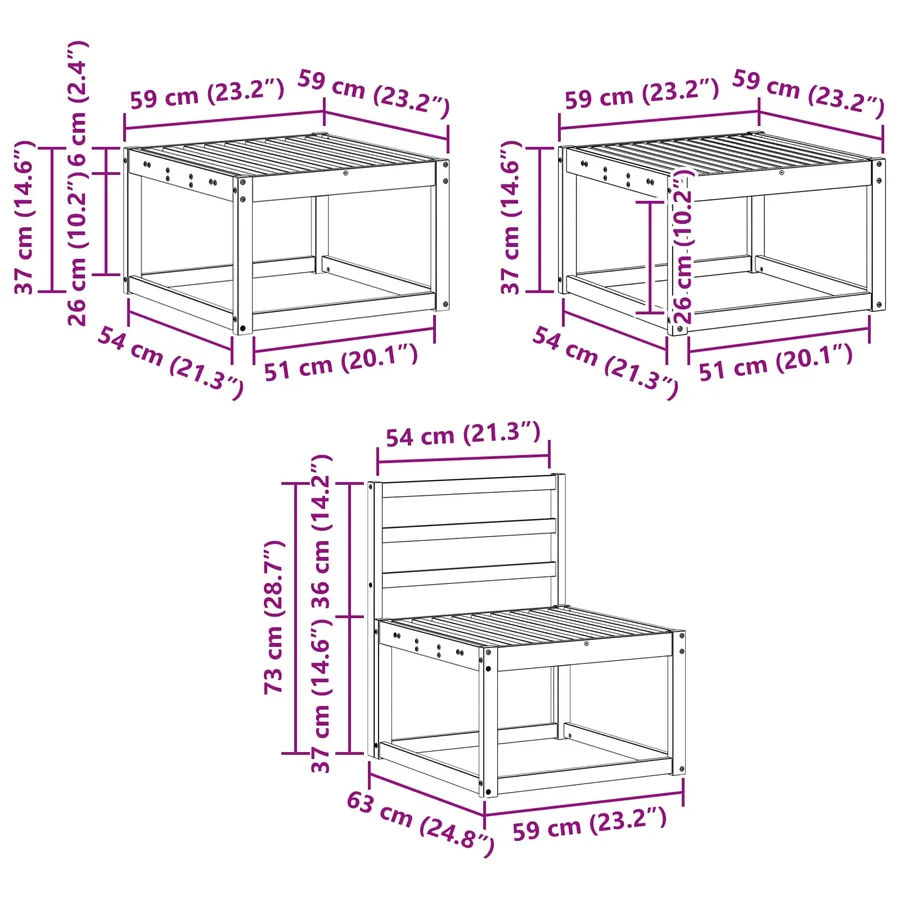Ensemble de canapés d'extérieur 6 pcs Naturel - 8