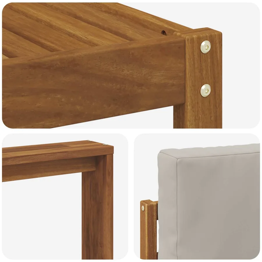 Ensemble de canapés d'extérieur 9 pcs Gris Naturel et Clair - 6