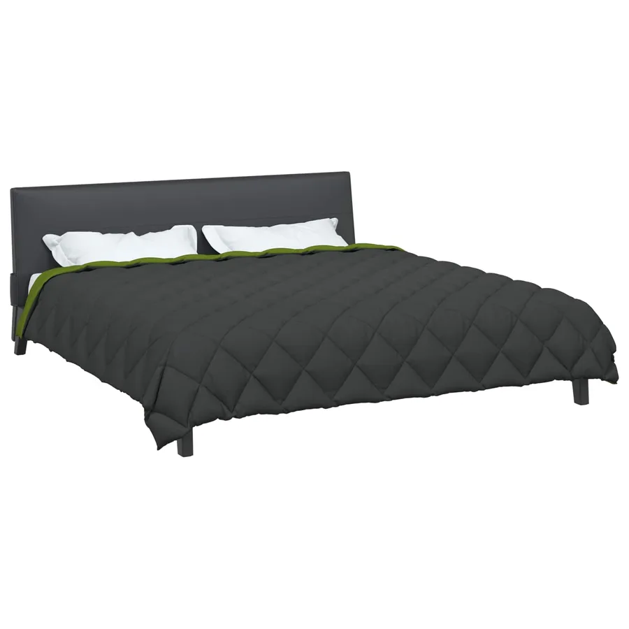 Duvet d'hiver Vert et Anthracite 220 x 260 cm Microfibre - 3