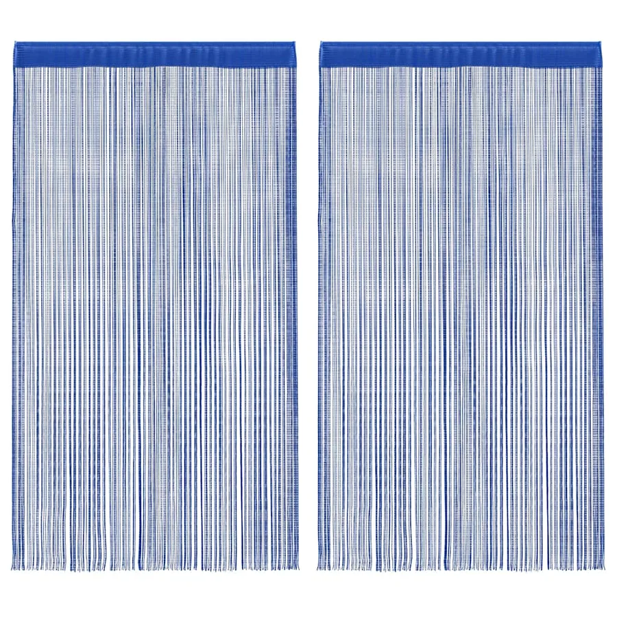 Rideau en fils 2 pcs 100 x 250 cm Bleu