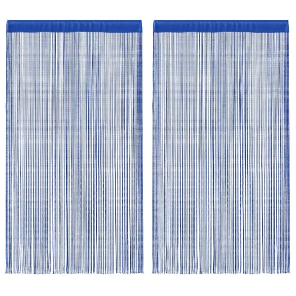 Rideau en fils 2 pcs 100 x 250 cm Bleu