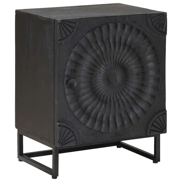 Table de chevet faite main Noir 40 x 30 x 50 cm