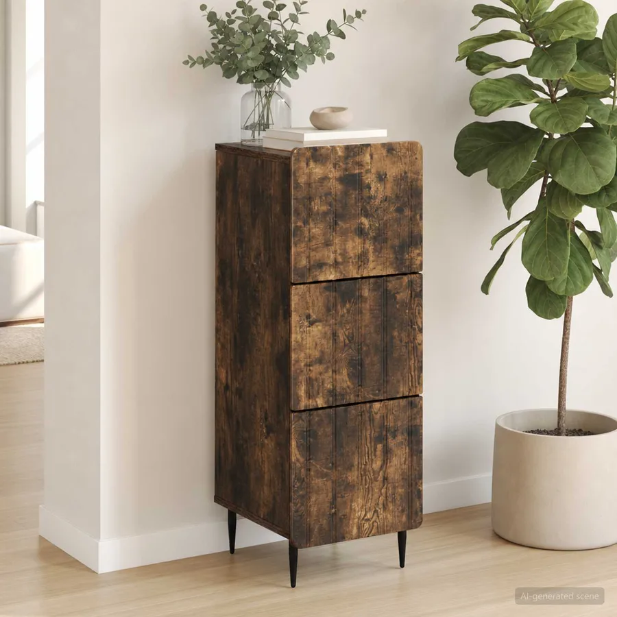 Armoire à tiroirs Chêne fumé 33 x 34,5 x 92 cm - 4