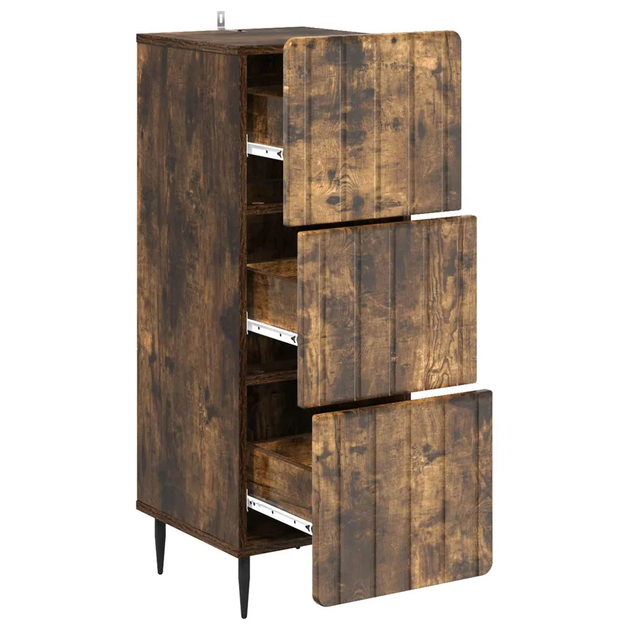 Armoire à tiroirs Chêne fumé 33 x 34,5 x 92 cm - 5