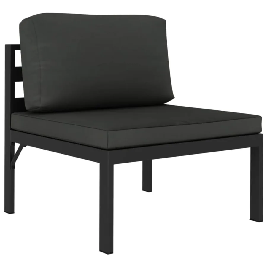 Jeu de canapés de jardin 3 pcs et coussins Aluminium Anthracite - 3