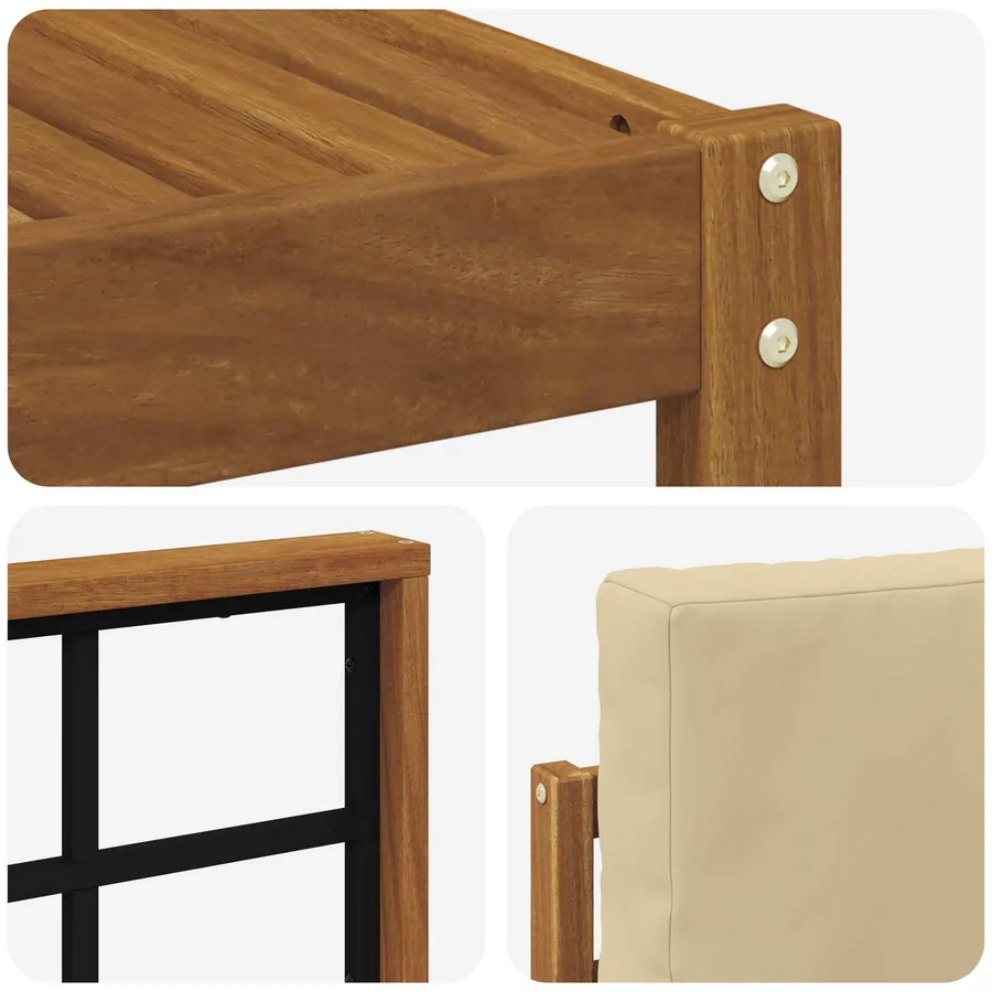 Ensemble de canapés d'extérieur 9 pcs Naturel et Beige - 6