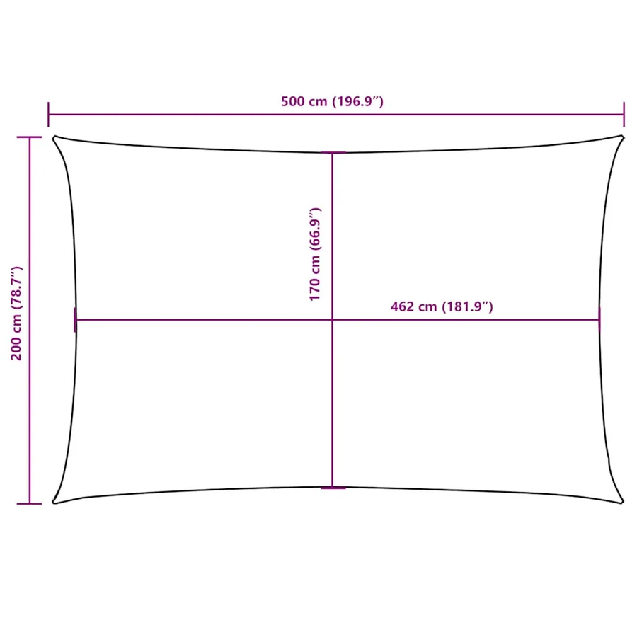 Voile de parasol tissu oxford rectangulaire 2x5 m anthracite - 10