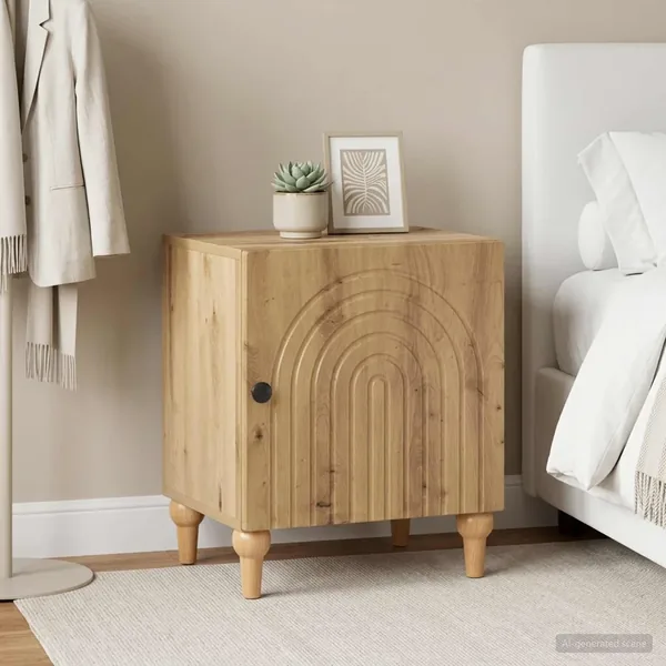 Cabinet de chevet 2 pc Chêne artisanal 43 x 34,5 x 50 cm