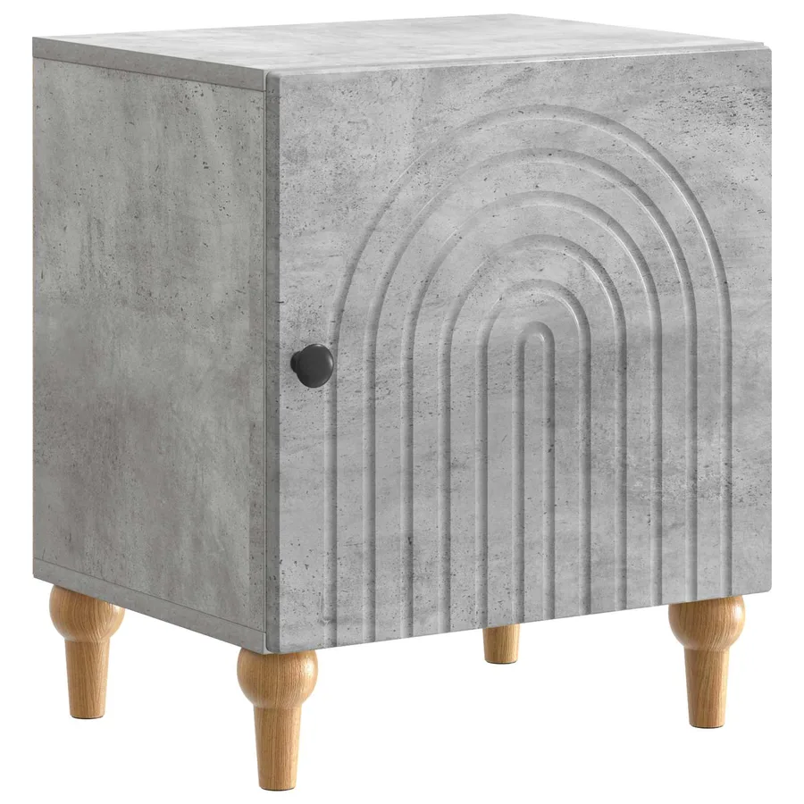 Cabinet de chevet Gris béton 43 x 34,5 x 50 cm - 2