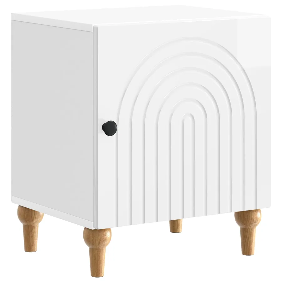 Cabinet de chevet Blanc brillant 43 x 34,5 x 50 cm - 2