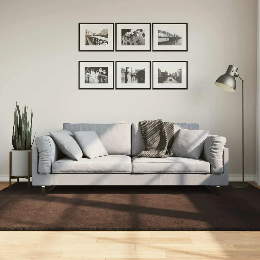 Tapis doux à poils moyens et lavable HUARTE Marron 230 x 160 cm
