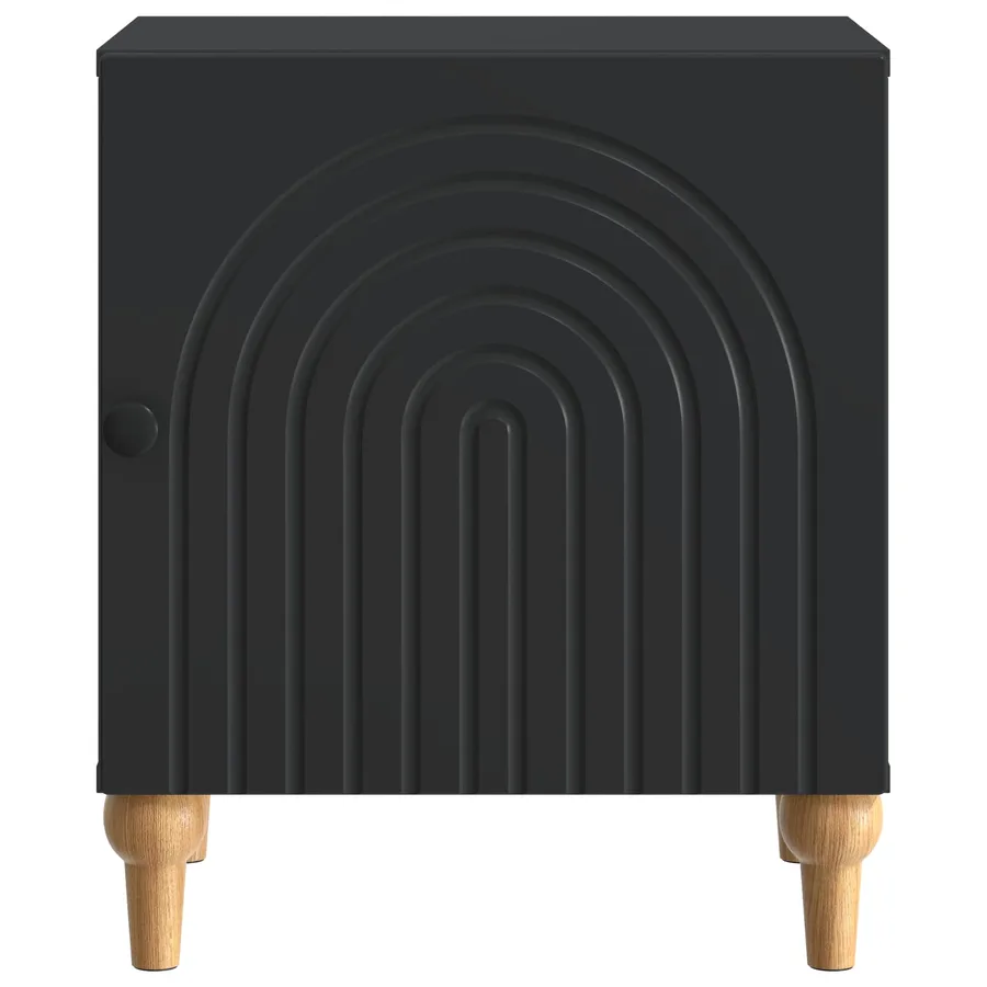 Cabinet de chevet Noir 43 x 34,5 x 50 cm Bois d'ingénierie - 5
