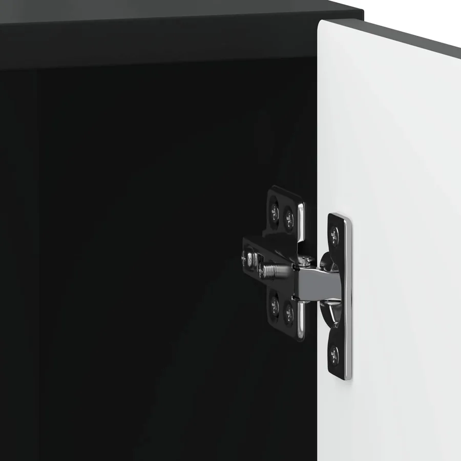Cabinet de chevet Noir 43 x 34,5 x 50 cm Bois d'ingénierie - 9