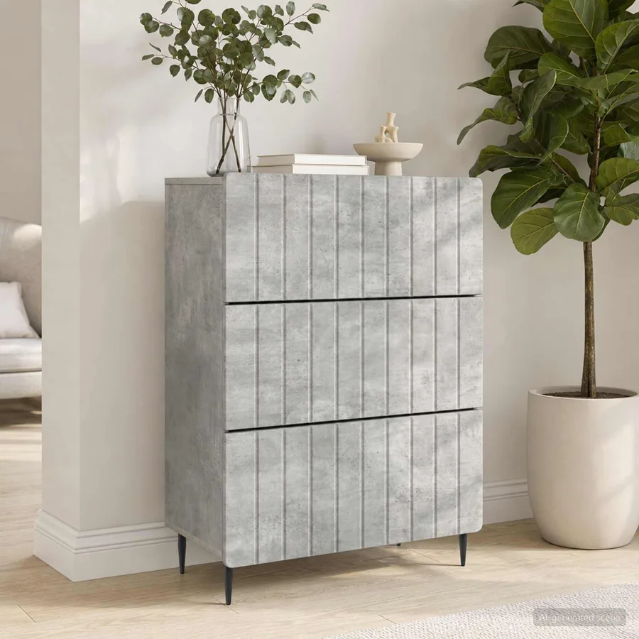 Armoire à tiroirs Gris béton 66 x 34,5 x 92 cm