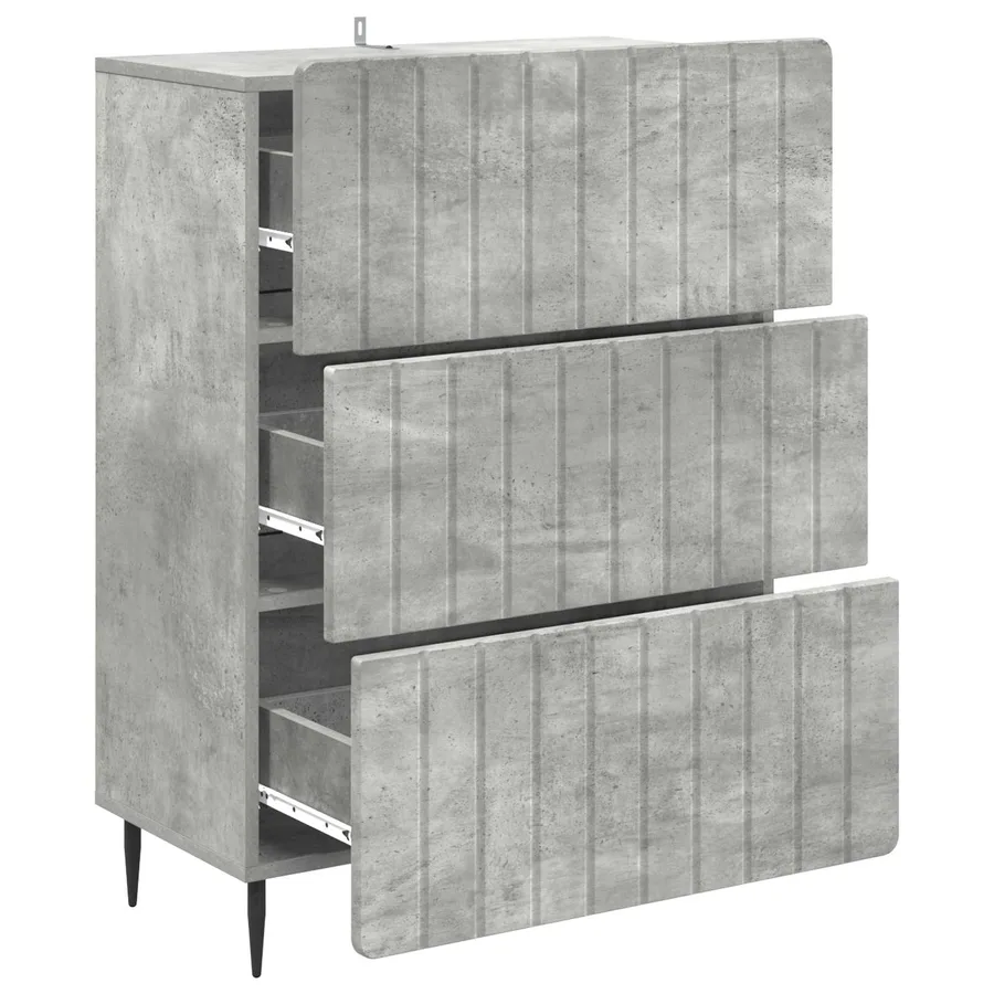 Armoire à tiroirs Gris béton 66 x 34,5 x 92 cm - 5