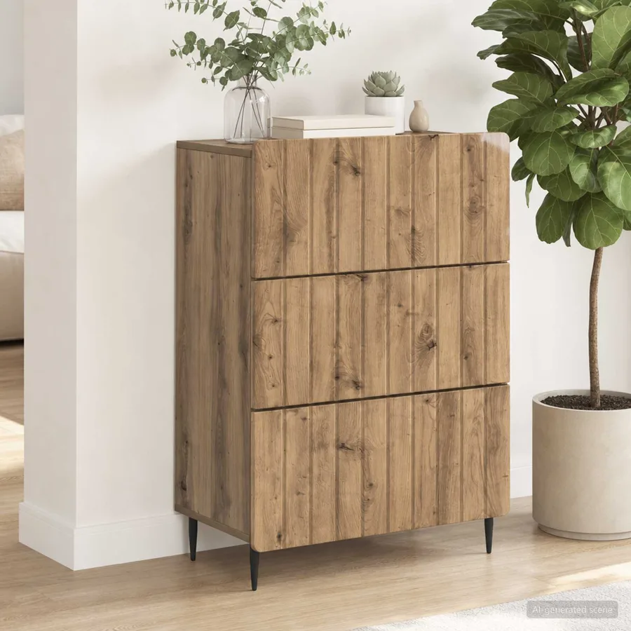 Armoire à tiroirs 66 x 34,5 x 92 cm Bois d'ingénierie - 4