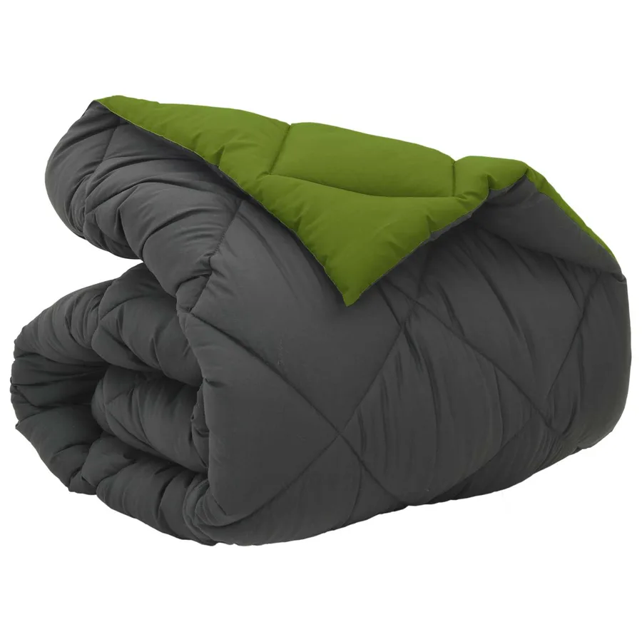 Duvet d'hiver Vert et Anthracite 140 x 220 cm Microfibre - 2