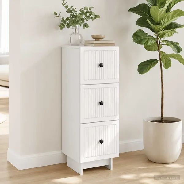 Armoire à tiroirs Blanc brillant 33 x 34,5 x 90 cm