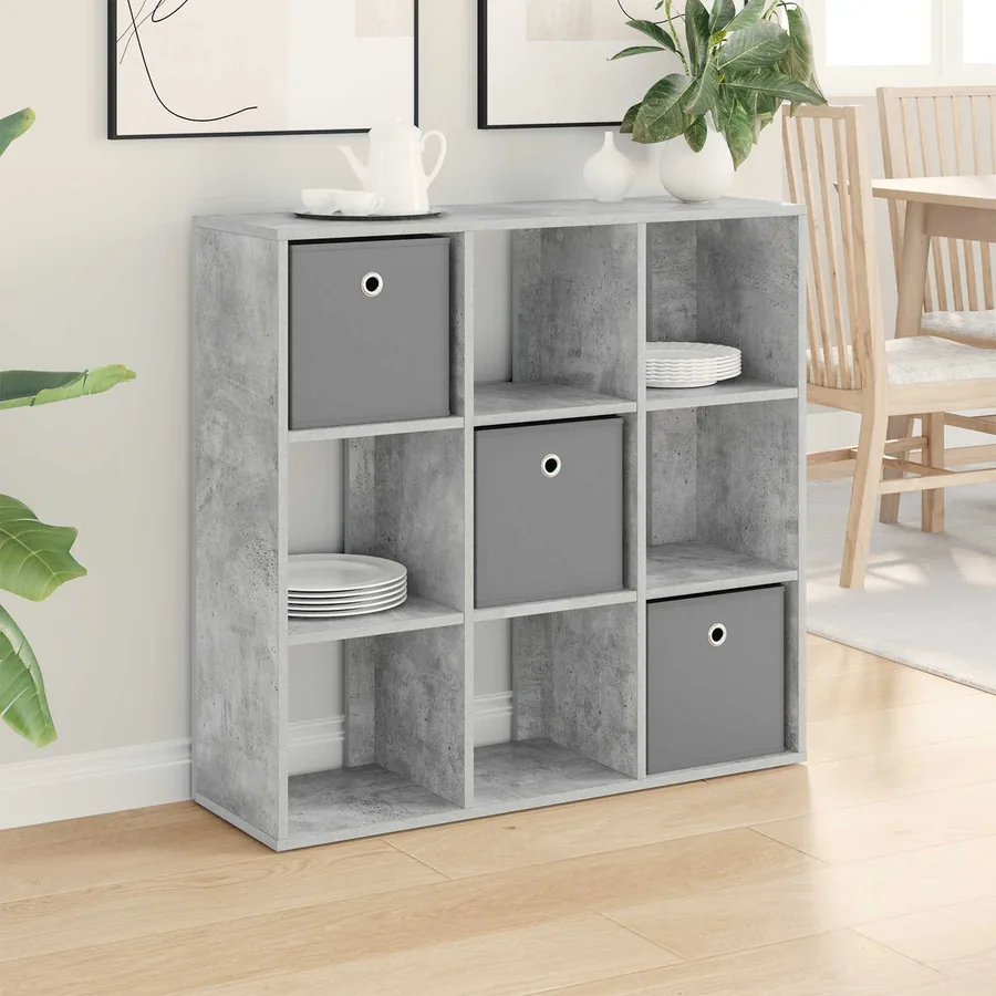 Buffet avec tiroir Gris béton 88,5 x 29 x 84,5 cm