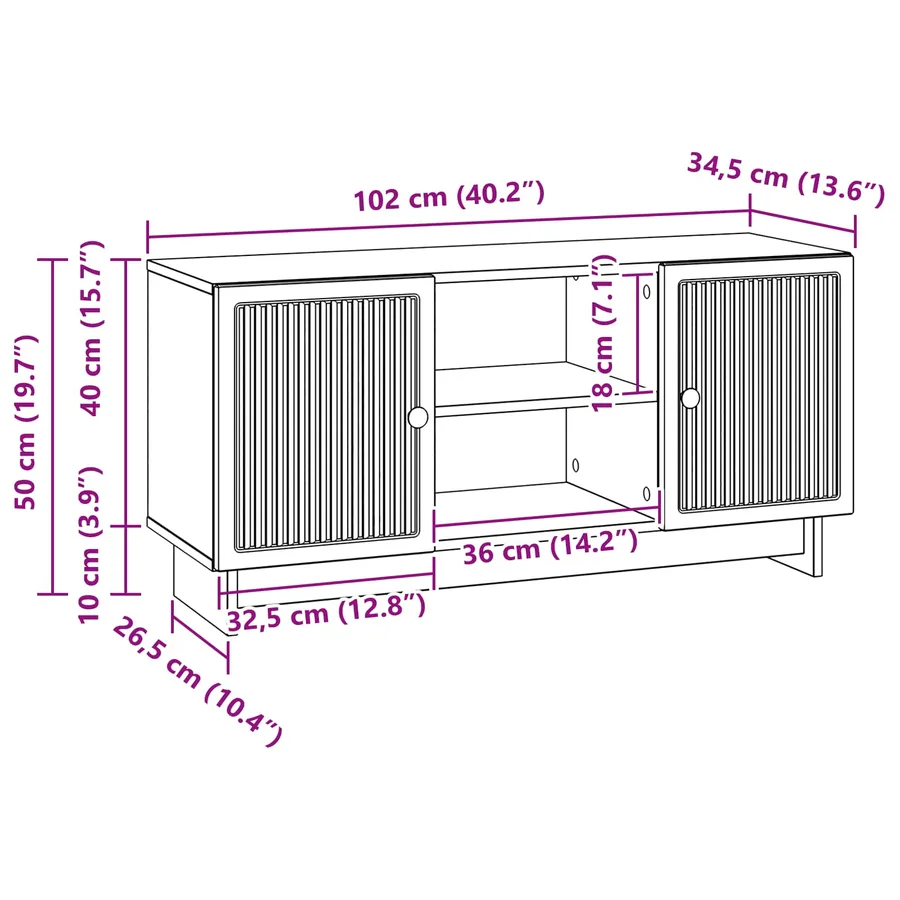 Meuble TV 102 x 34,5 x 50 cm Blanc brillant Bois d'ingénierie - 12