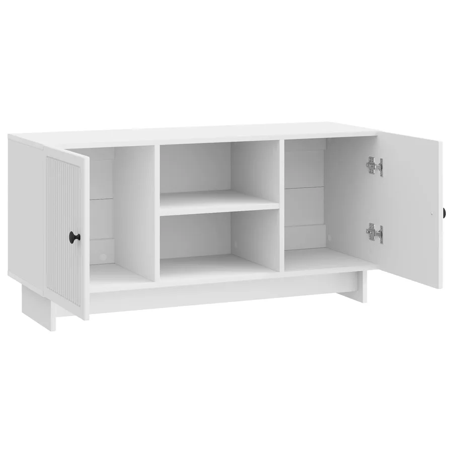 Meuble TV 102 x 34,5 x 50 cm Blanc brillant Bois d'ingénierie - 5