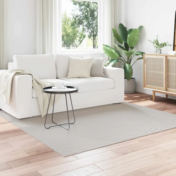 Tapis de surface Carré PALMERAS Crème 200 x 200 cm Polyester