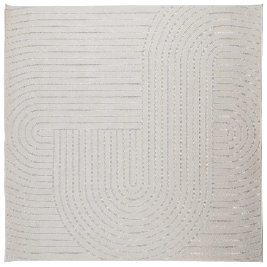 Tapis de surface Carré PALMERAS Crème 200 x 200 cm Polyester - 2