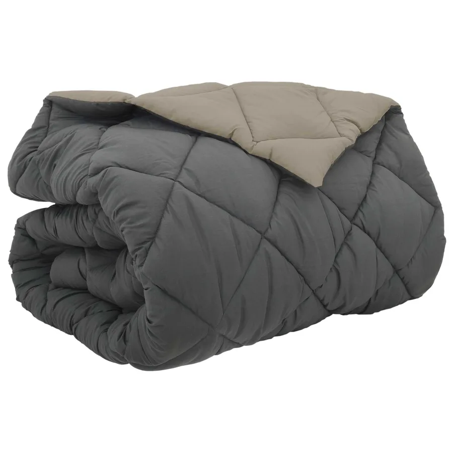 Duvet d'hiver Gris clair et anthracite 220 x 260 cm Microfibre - 2